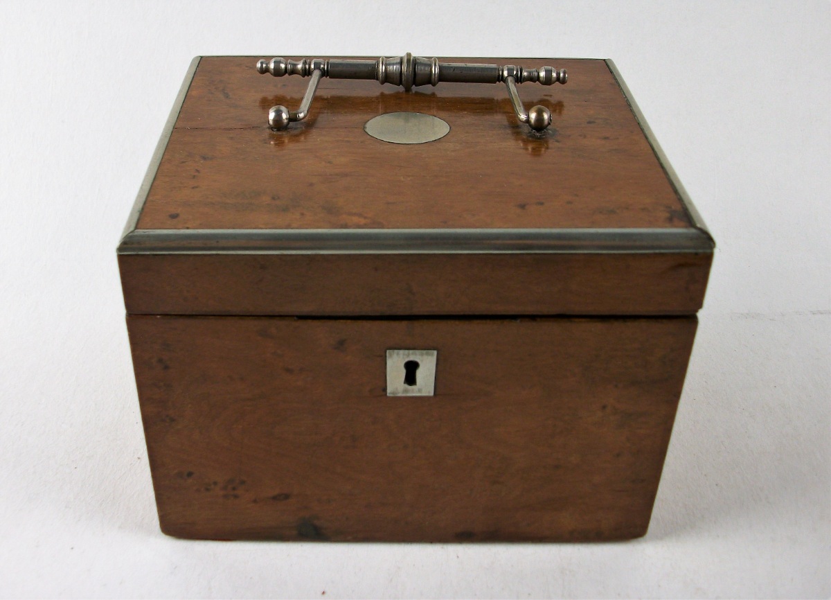 Antique Burr Maple Tea Caddy